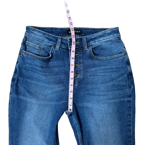 Lee Regular Fit High Rise Winter Casual Button Fly Crop‎ Denim Jeans Medium - Picture 10 of 11